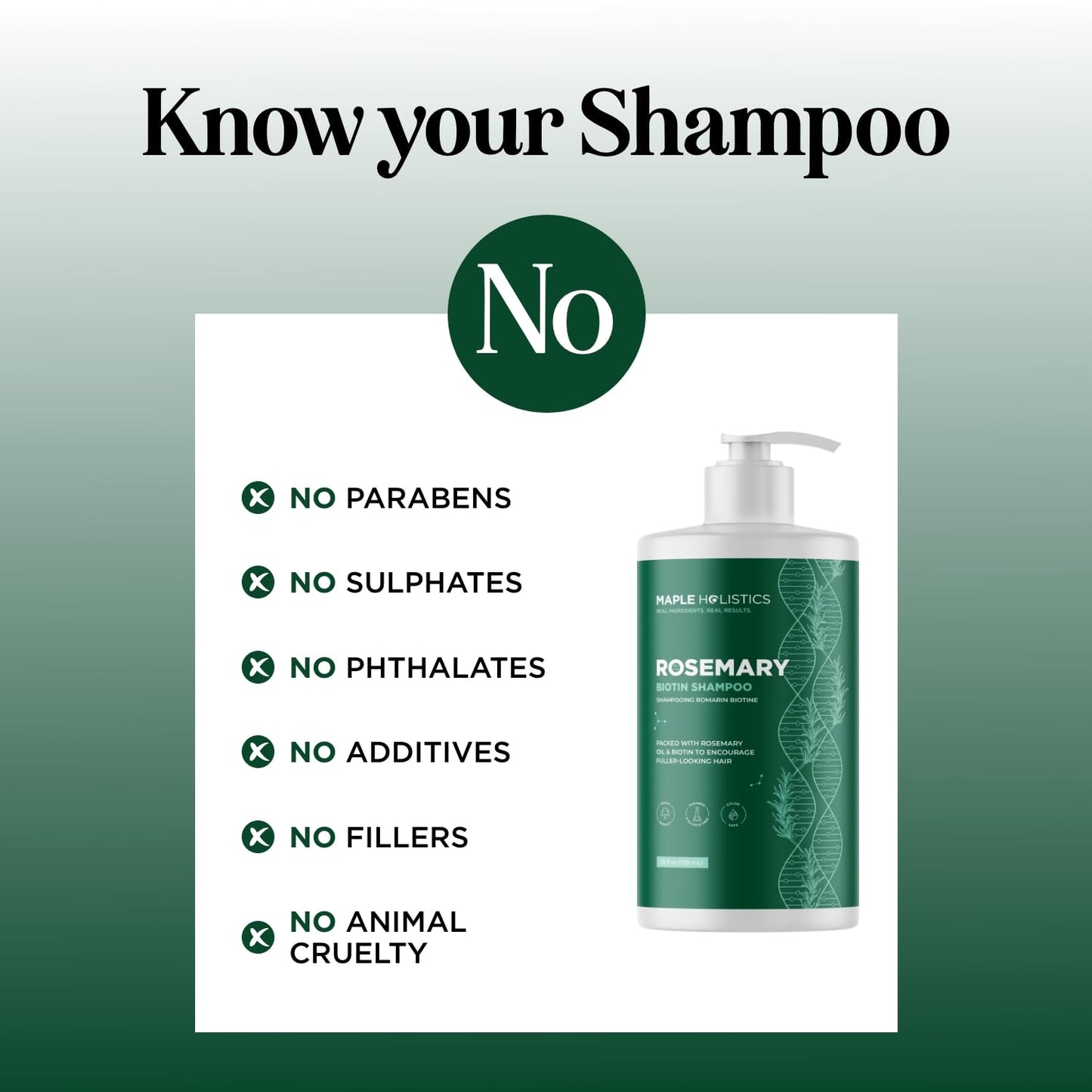 Volumizing Biotin and Rosemary Shampoo - Vegan Rosemary Biotin Shampoo for Thinning Hair for Women and Men with Nourishing B Vitamins & Tea Tree Oil - Paraben Silicone & Sulfate Free (25 Fl Oz)