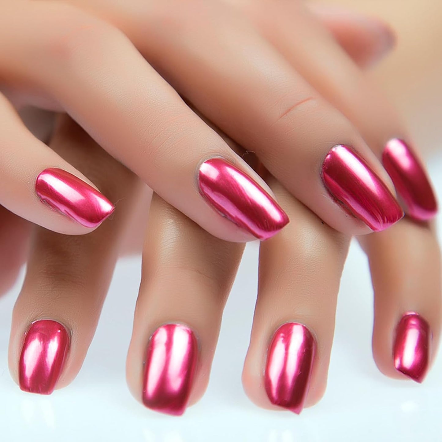 Cherry Pink Red Metallic Nail Polish - Long-Lasting Mirror Finish | Quick Dry 6ml