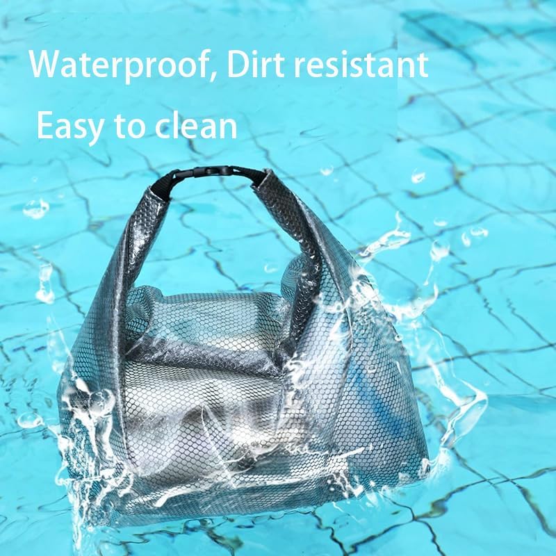 Waterproof Mesh Cosmetic Bag - Quick-Dry Toiletry Organizer for Travel & Gym | Portable Makeup Pouch in Grey