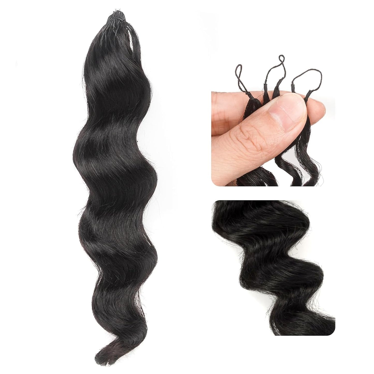 ToyoTress Ocean Wave Crochet Hair - 10 Inch Invisible Knotless Deep Curly Braiding Hair | Natural Color, 250G