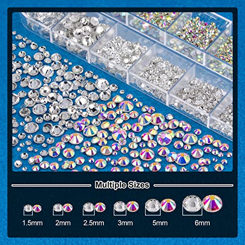 Nail Art Rhinestone Glue Gel Kit with Flatback Gems & Tools