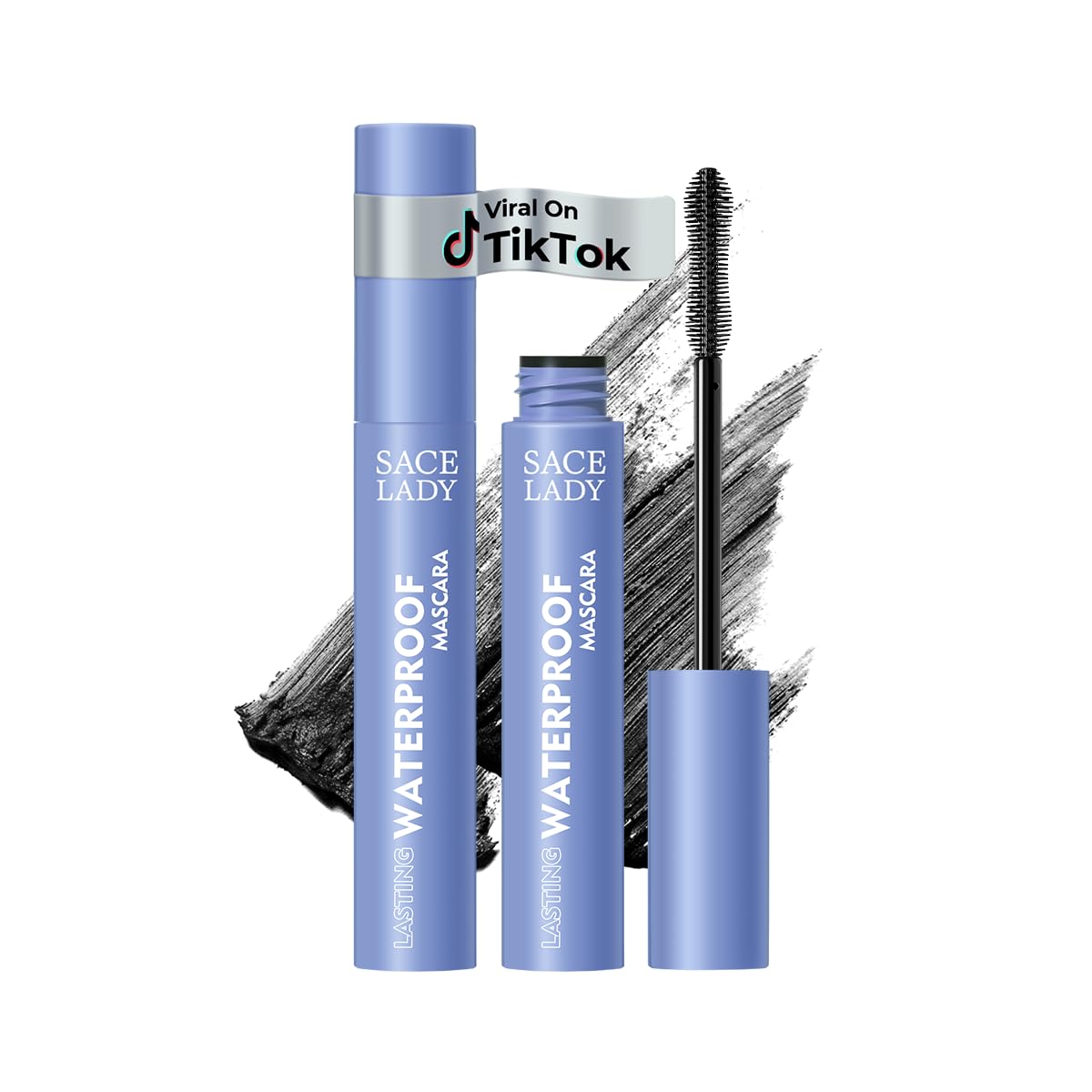 SACE LADY Black Mascara - Extra Volume & Lengthening Formula | Smudge-Proof, Clump-Free Eye Makeup