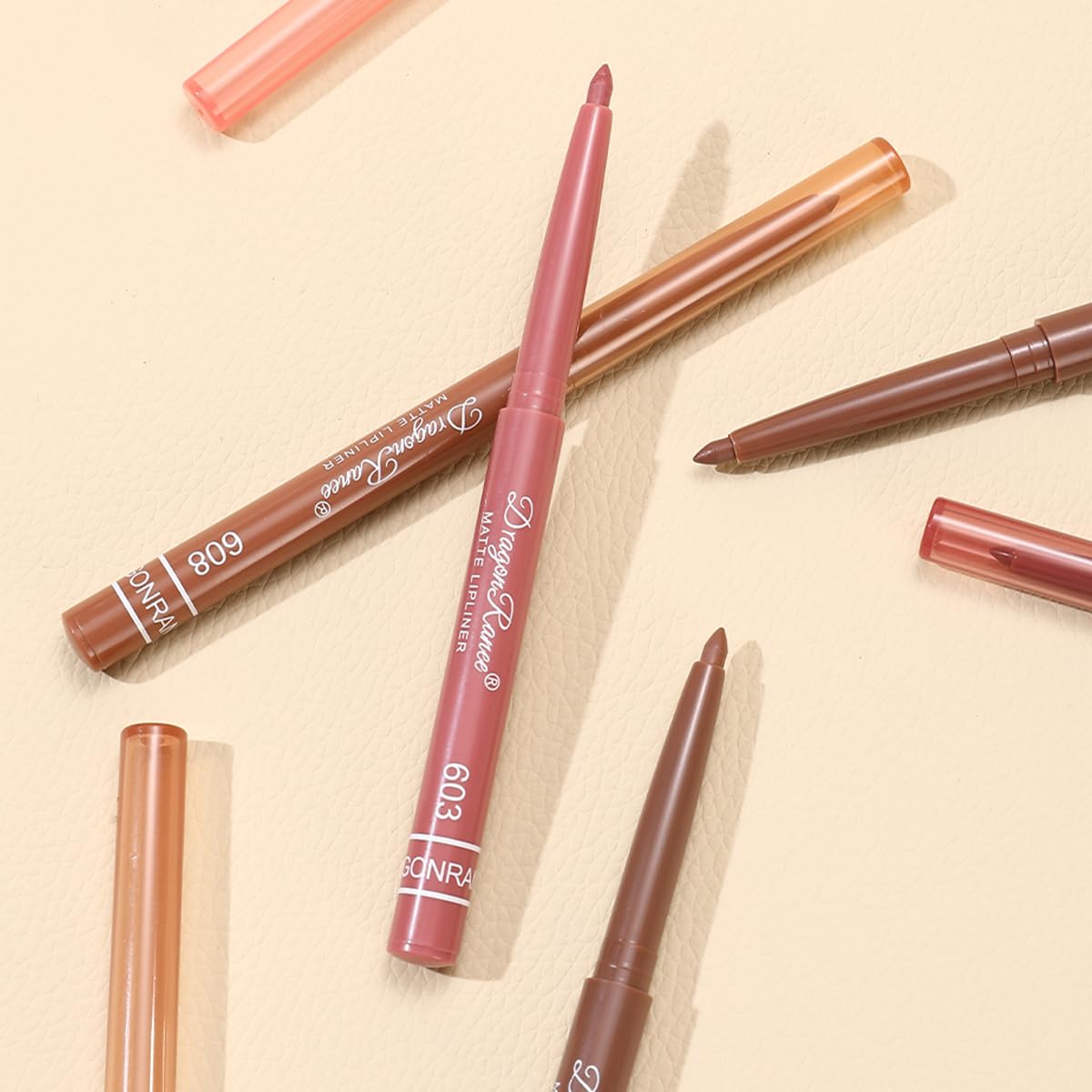 12PCS Pink Creamy Matte Lip Liner Pencil Set - Waterproof Long-Lasting Color for Perfect Pout | Soft Pink Makeup Kit