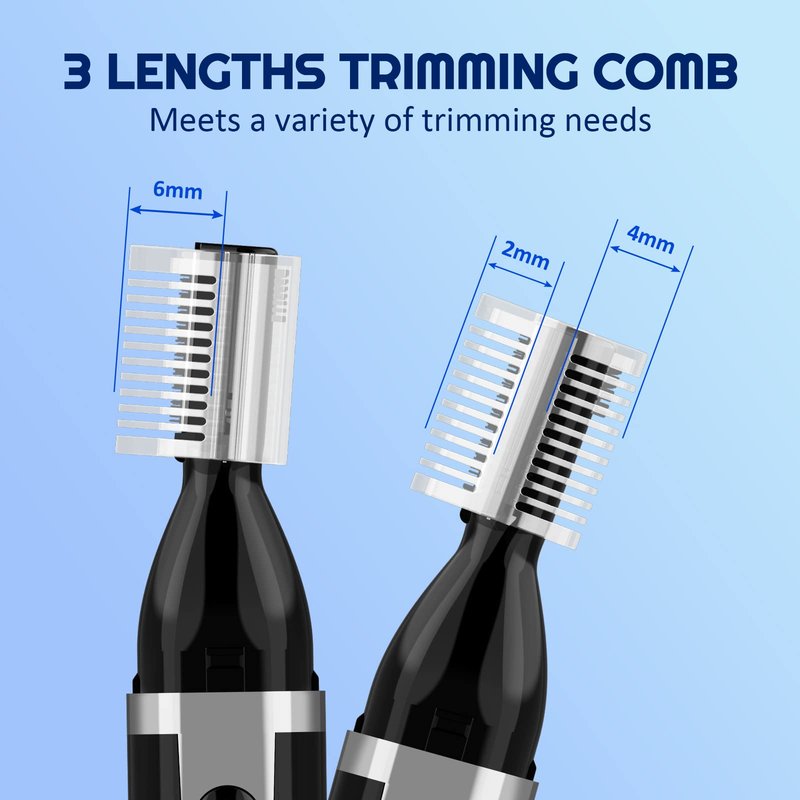 Dapsang Eyebrow Trimmer Electric Eyebrow Razor for Men, Rechargeable Facial Hair Shaver Painless Detail Trimmer with Rinseable Blade for Face Beard Neck (Black)