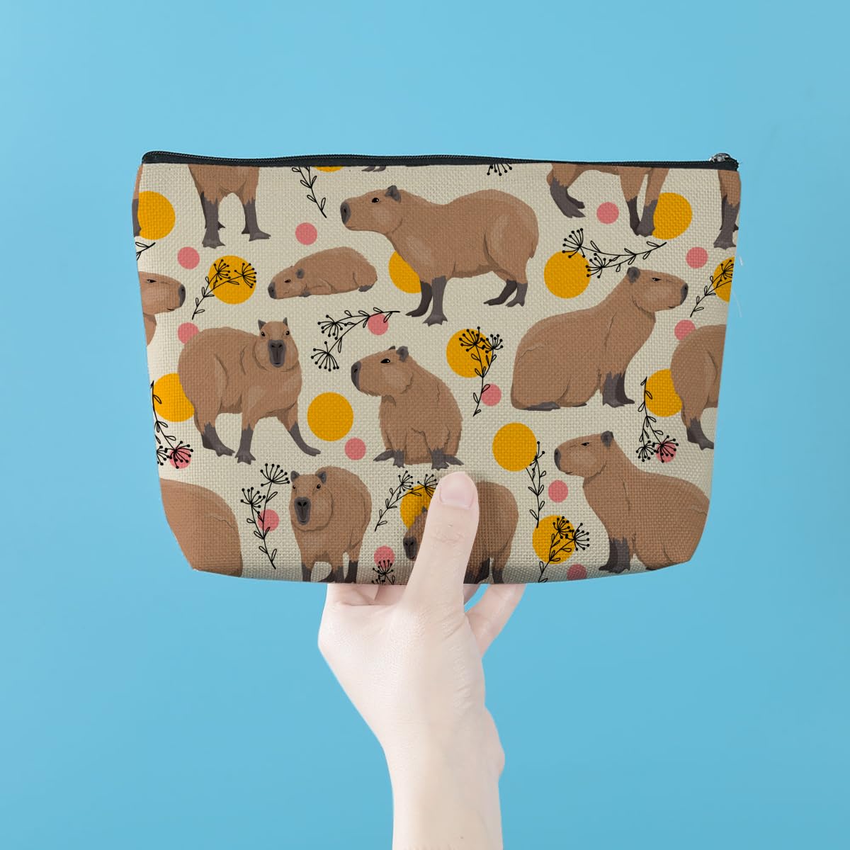 Azteoiz Cute Capybara Makeup Bag Capybara Gifts Cosmetic Bag Animal Lover Gifts for Women Girls Capybara Lovers Daughter Friends Sisters Capybara Stuff Graduation Birthday Gifts Travel Toiletry Bag