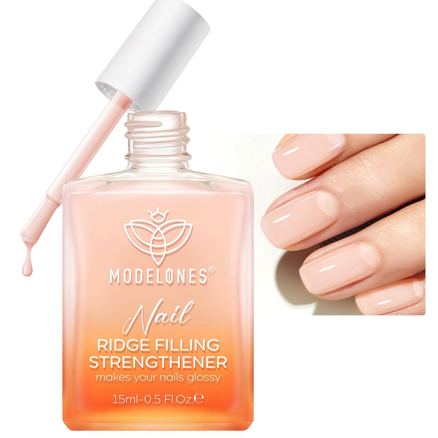 Nail Strengthener & Growth Hardener | Extra Strong Nude Polish for Damaged Nails - 15ml