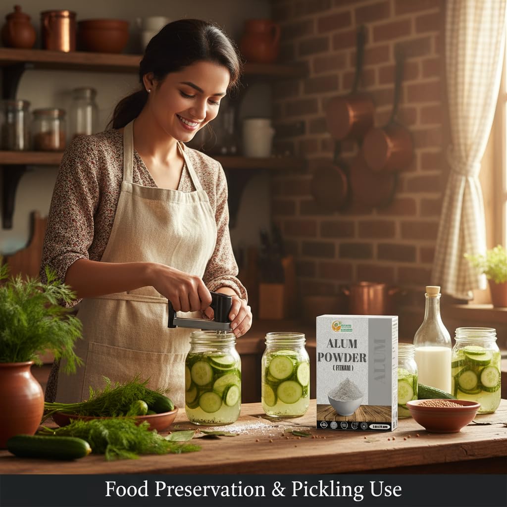 Herbs Botanica Alum Powder, Potassium Alum Fitkari Granulated Powder, Natural and Pure, 2 oz – No Additives, Multi-Use Baking & Household Essential Pure