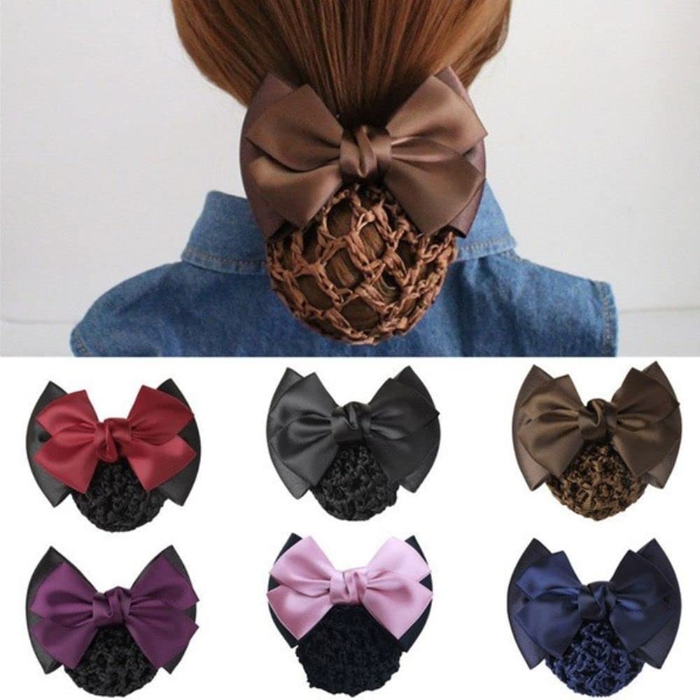 Net Bun Hair Cover Girls Women Barrette Hair Accessories Hairgrips Hair Clip Ribbon Net Bun Snood(06)