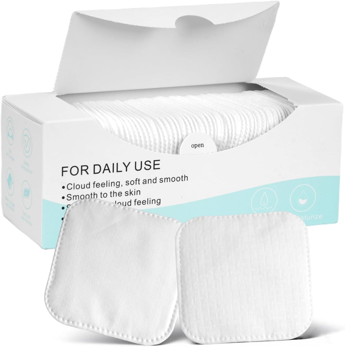 Large Cotton Pads for Face - Lint-Free, Triple-Layer Makeup Remover | 150 Count, No Tear, Upgraded Edges