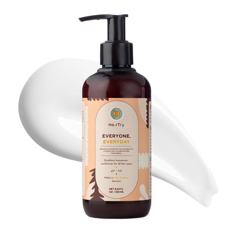 HairTry - Everyone, Everyday Conditioner - Emollient & Humectant Formula for All Hair Types – Broccoli Seed Oil – Jojoba Ester Protection – Net 8.45 Fl. Oz/ 250 ml