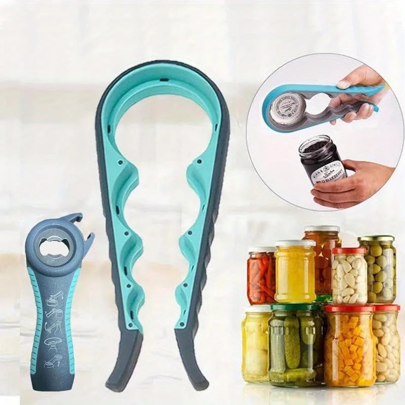 Multi-Function Jar Opener - 4-in-1 Easy-Grip Tool for Seniors | Anti-Slip Ergonomic Design, Durable Plastic