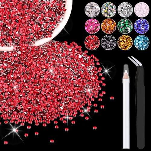 5000PCS Red 3mm Resin Rhinestones for DIY Crafts & Nail Art