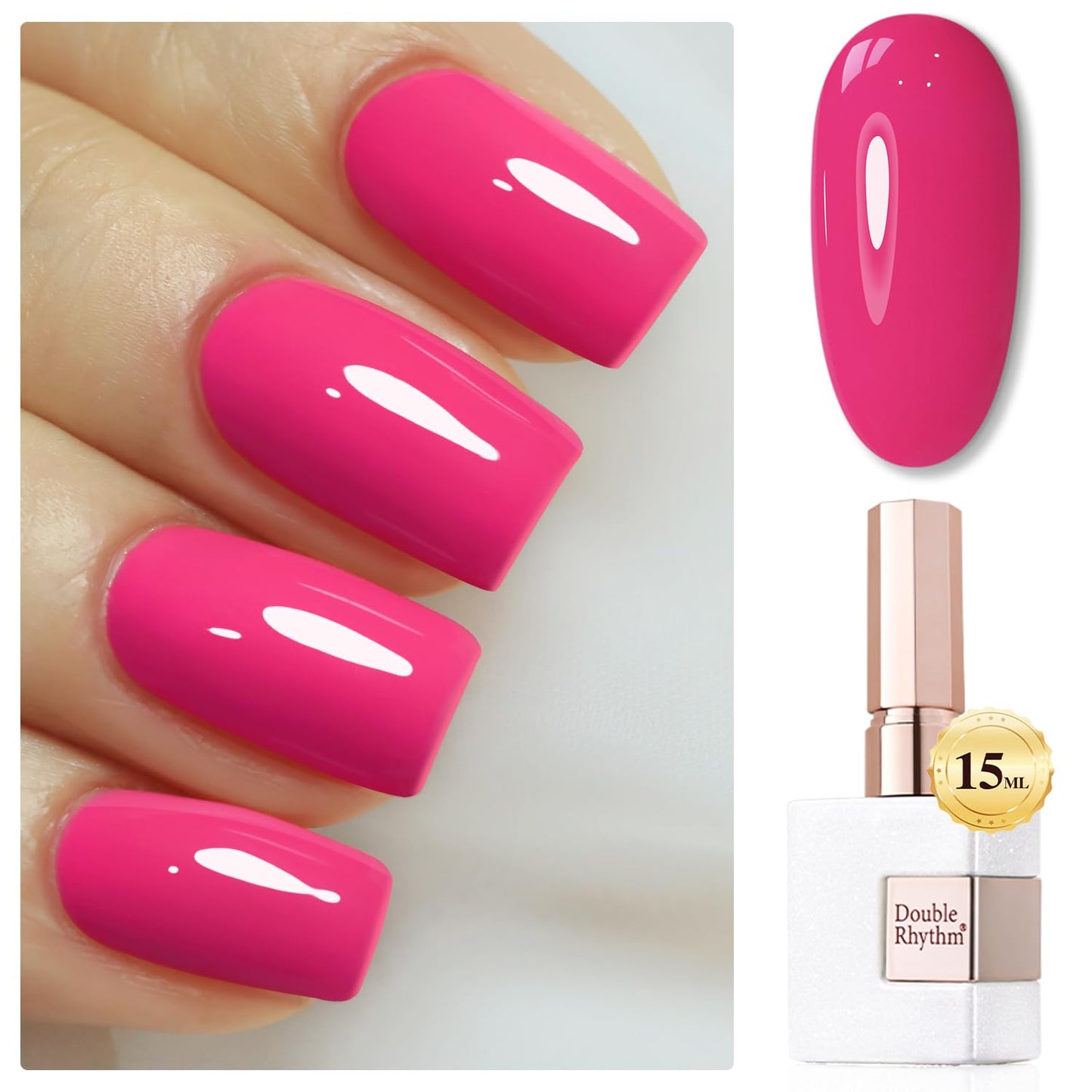 Gel Nail Polish - Translucent Light Milky Pastel for DIY Manicure | 0.5 Oz Rose Pink