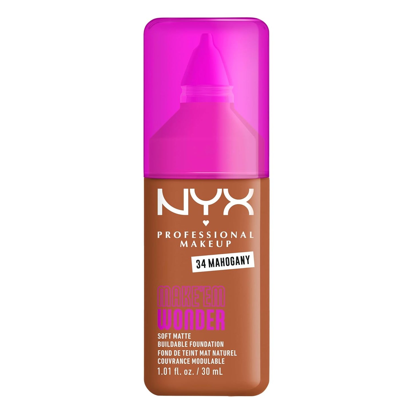 NYX Professional Makeup Liquid Foundation - 24HR Soft Matte Finish, Buildable Full Coverage | 12 Natural