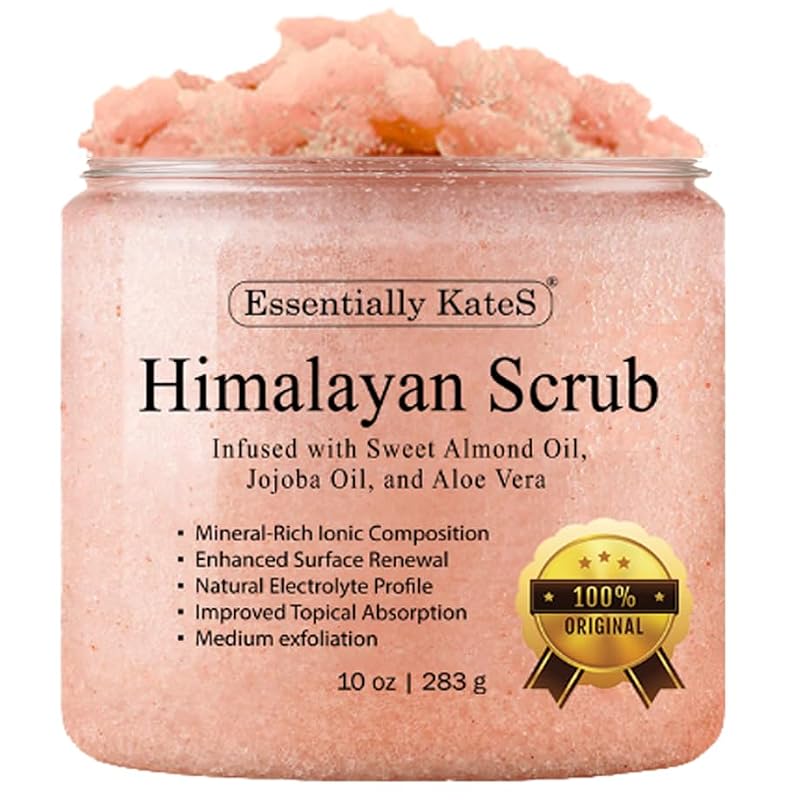 Essentially KateS Himalayan Salt Body Scrub with Almond Oil – 10 oz (Variation: Himalayan Salts)