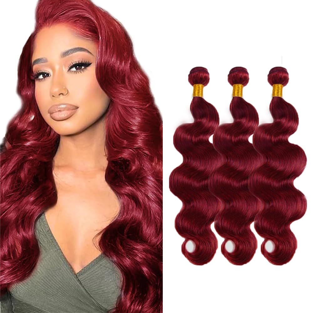 26 28 30 Inch Burgundy Bundles Burgundy Bundles Human Hair Body Wave Color 99j Human Hair Bundles Body Wave LadrXadr 99j Wine Red Bundle 150g