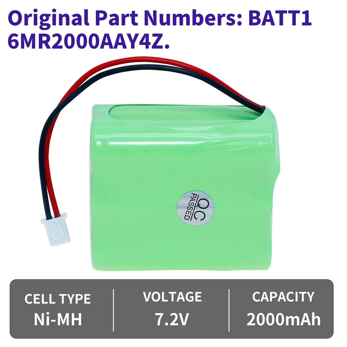 Re-Batt Battery Replacement for 2Gig BATT1, BATT1X, BATT2X, 6MR2000AAY4Z, GC2 2GIG-CNTRL2 2GIG-CP2, GCKIT311, 228844, Go Control Security Panel Alarm System 10-000013-001, Linear PERS-4200