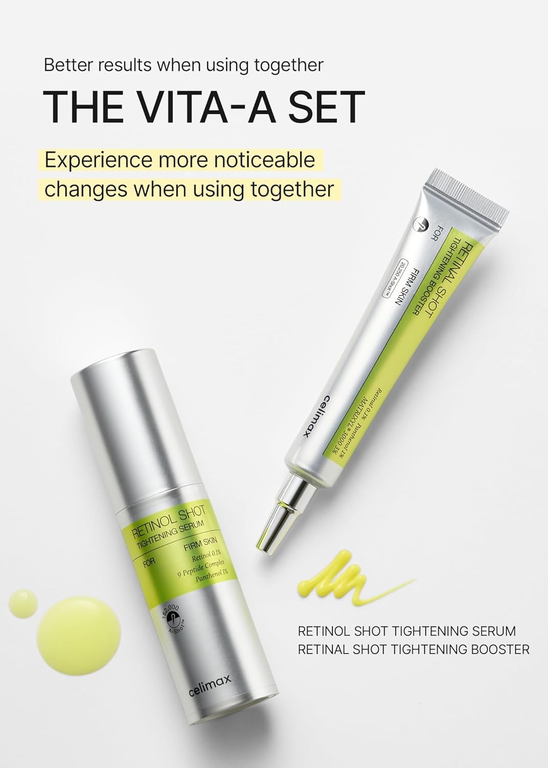 Celimax Retinal Booster 15ml & Retinol Serum 30ml - Anti-Aging Korean Skin Care Set for Women
