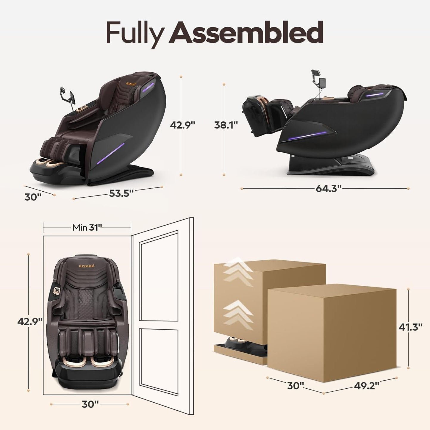 4D Massage Chair - Full Body Shiatsu Recliner with Zero Gravity & Core Heating | 20 Massage Techniques, Deep Yoga Stretch, Foot Rollers