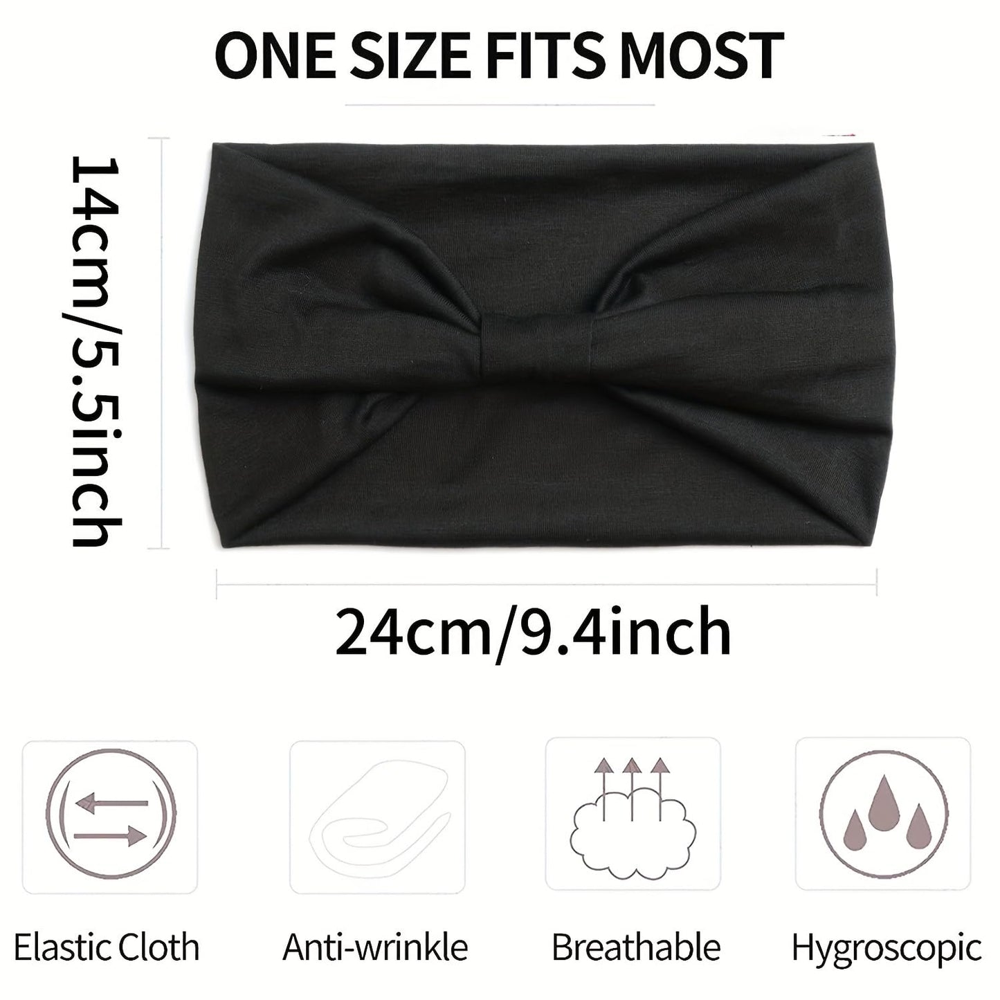 Satin Headbands for Running Sport, Fashion Women Wide Elastic Head Wrap Headband Sports yoga Daily Hair Band Accessories Band