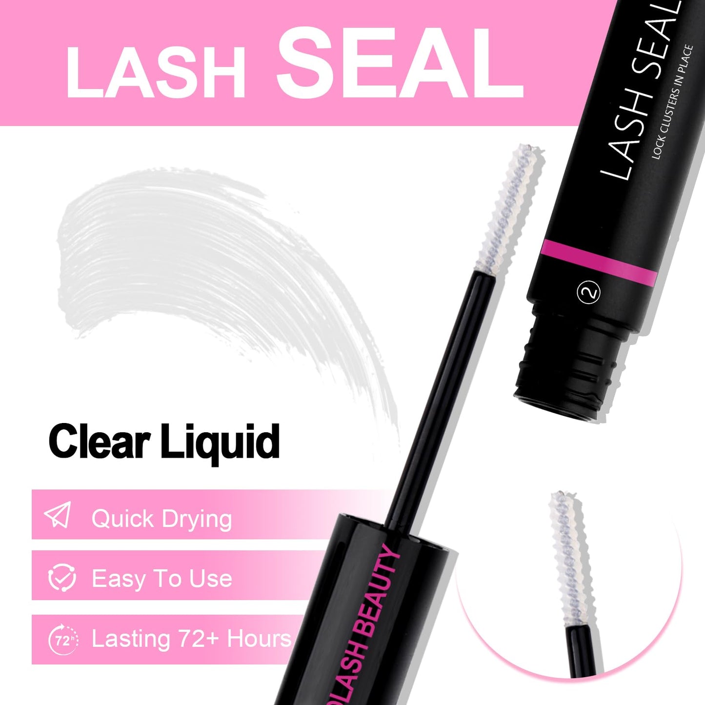 Lash Glue DIY Eyelash Glue for Lashes Clusters Latex-Free Waterproof Latex-Free 2-in-1 Lash Bond and Seal for Self-Application at Home Lash Cluster Glue 10ml Long-Lasting 48-72H