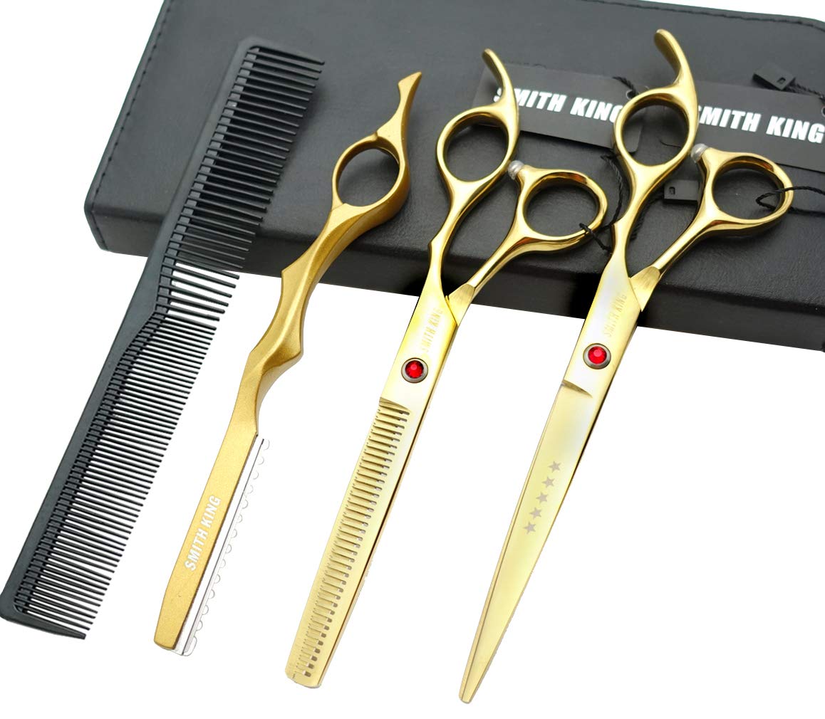 Professional Hair Cutting & Thinning Scissors Set - 6.0 Inches | Black Razor Edge