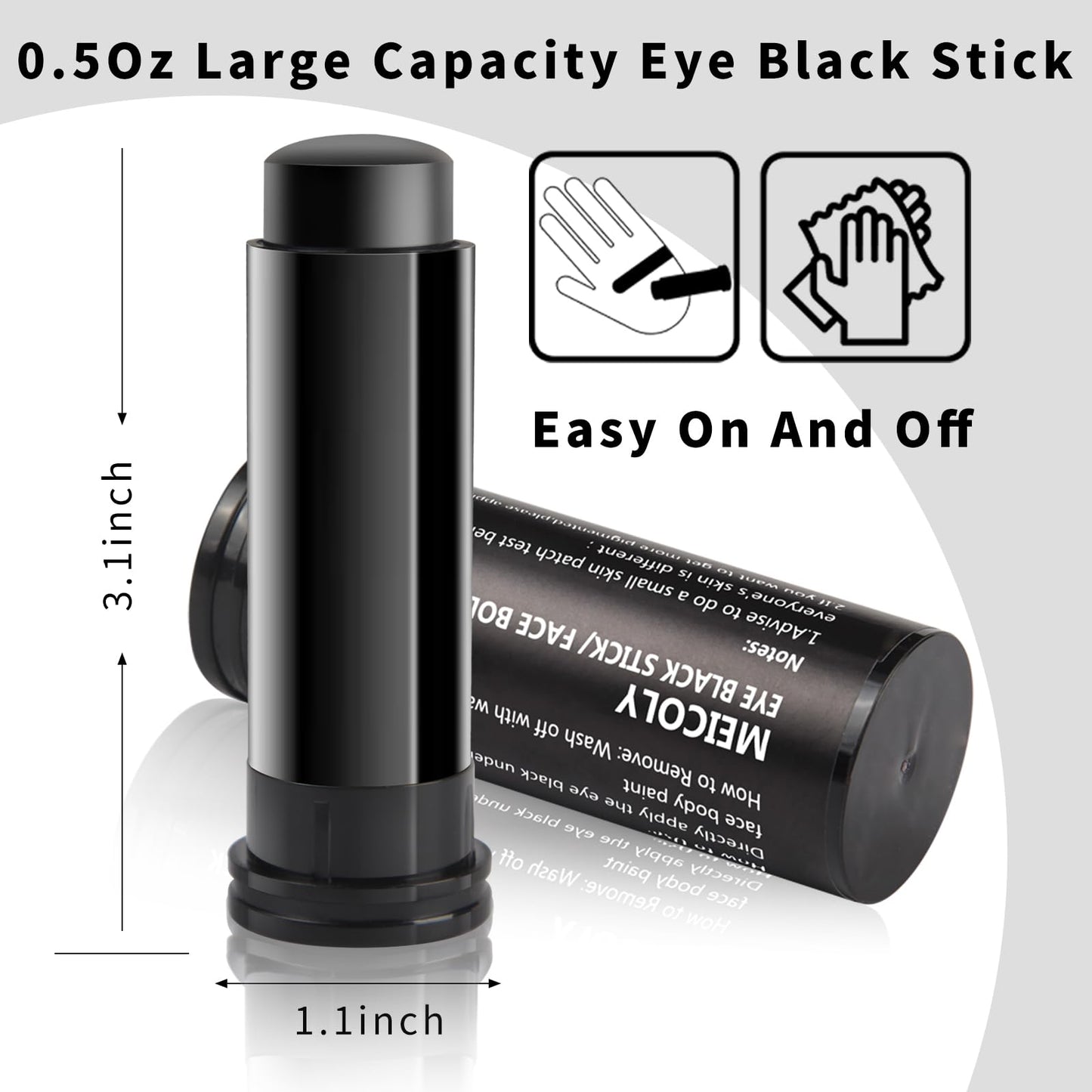 MEICOLY Eye Black Stick,Face Body Paint Eye Paint,Cream Sporting Face Paint for Baseball Softball Football Lacrosse,Halloween SFX Cosplay Makeup