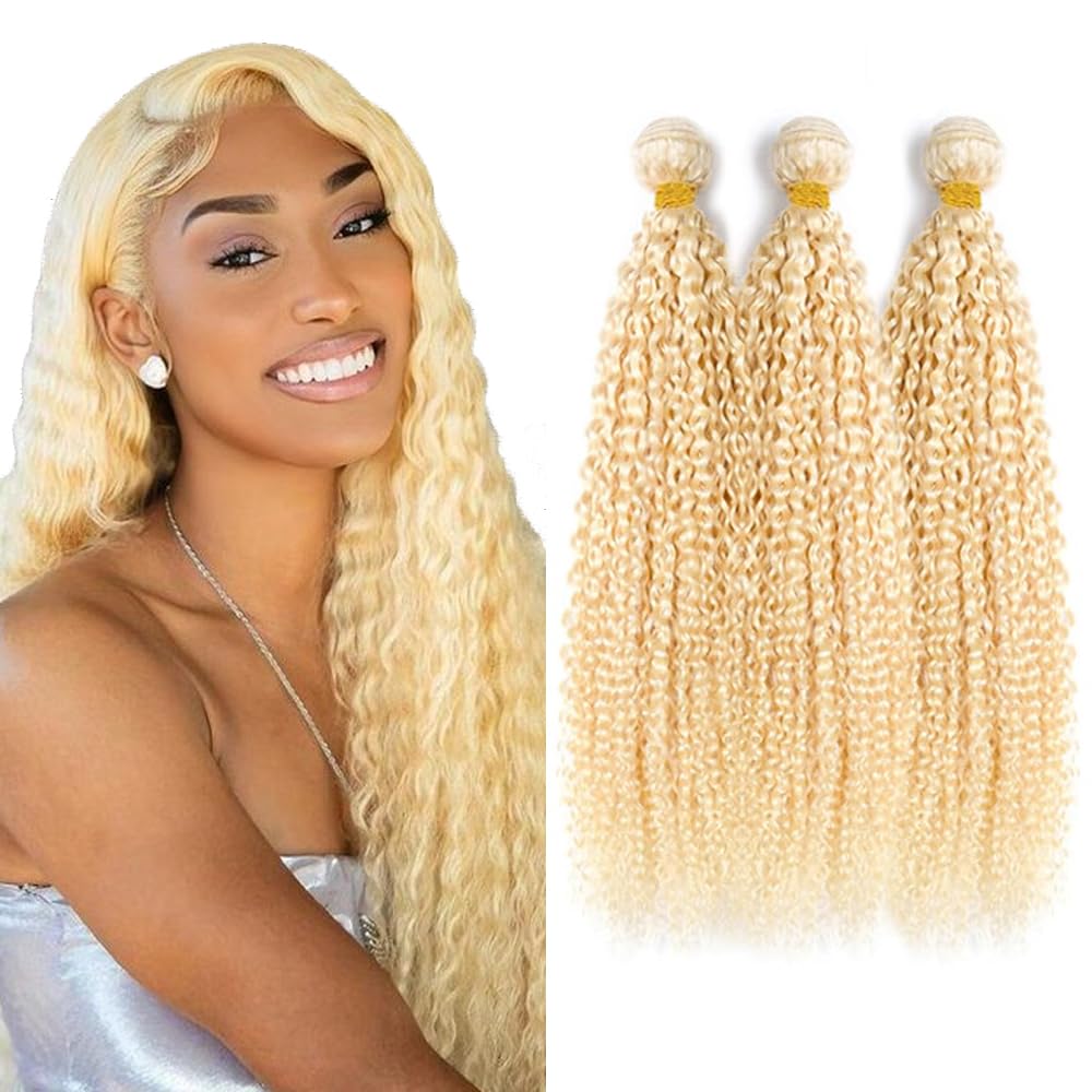 26 26 26 Inch Blonde Loose Wave Bundles 613 Curly Wave Bundle 613 Blonde Human Hair 3 Bundles Brazilian Virgin Hair Extensions