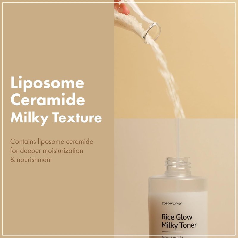 Rice Glow Milky Toner - 784,000ppm Korean Rice Water, Niacinamide & Ceramides | Hydrating & Fragrance-Free, 250ml