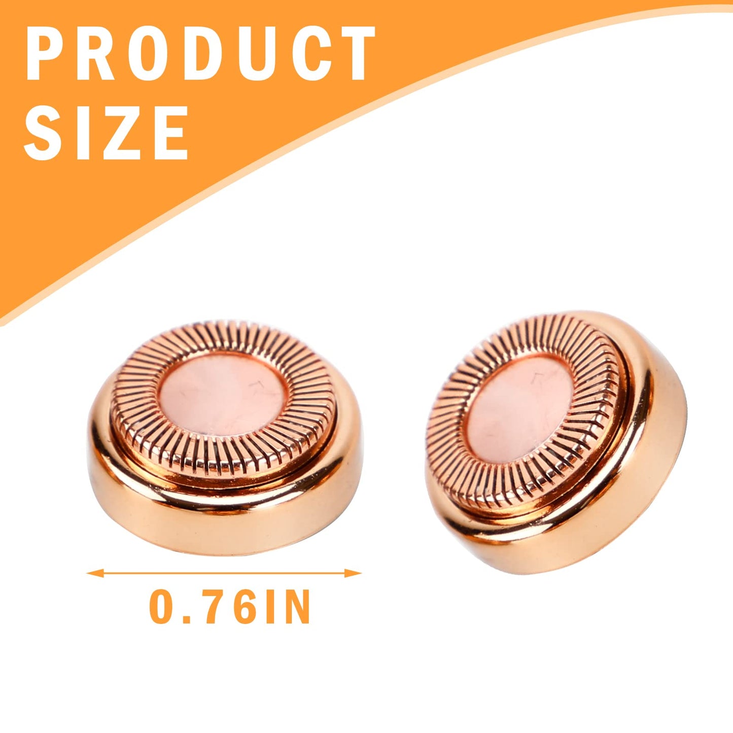 Facial Hair Remover Replacement Head, 6pcs Replacement Blades for Gen 1 Finishing Touch Flawless Facial Hair Removal Tool for Face (Rose Gold)