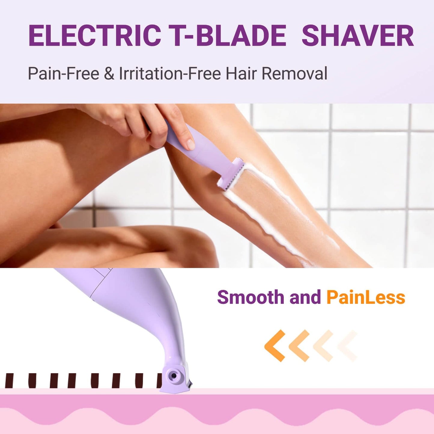 UNIMIKO Bikini Trimmer for Women, 3-in-1 Painless Womens Electric Razors & Pubic Hair Trimmer, Waterproof Womens Shaver with Ceramic Blades, USB Rechargeable Lady Groomer for Legs Underarm Face,Pink