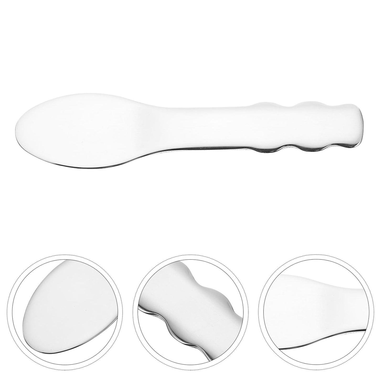 Ciieeo Stainless Steel Eye Cream Spoon Mini Cosmetic Spatula Facial Tool Portable Skincare Metal Spatula for Makeup and Cream Mixing
