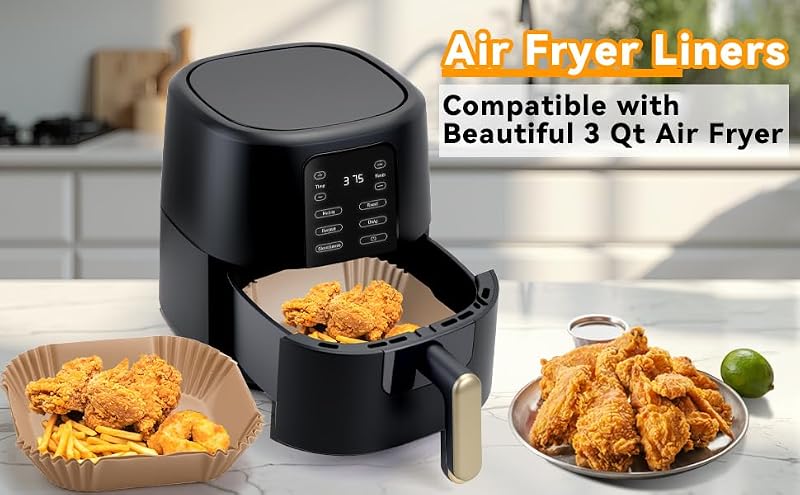 100 Pcs Disposable Parchment Paper Liners for 3 Qt Air Fryer