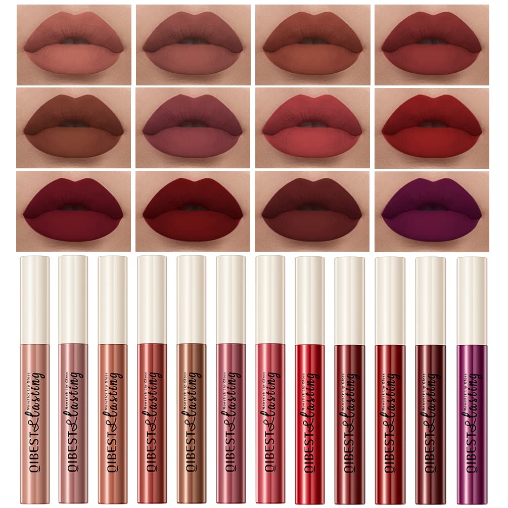 Matte Liquid Lipstick Set - 7 Pigmented Long-Lasting Shades + Lip Plumper | Velvet Waterproof Makeup Gift for Women