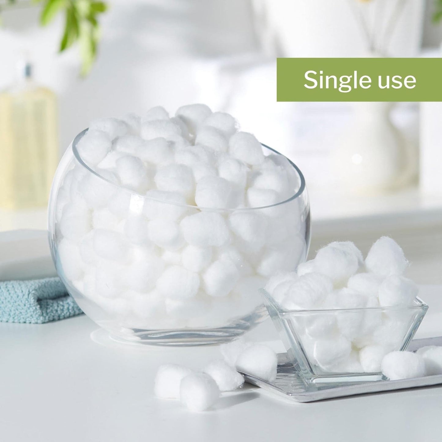 McKesson Cotton Balls - 100% Pure Cotton for Face & Nail Polish Remover | 2000 Count, Medium Size