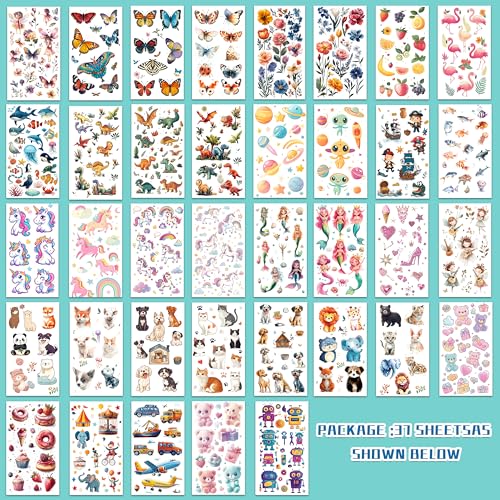 350+ Mixed Temporary Tattoos for Kids - Fun Party Favors Set