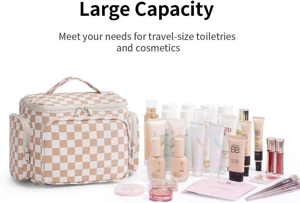 Hanging Travel Toiletry Bag for Women - Large Makeup Organizer with Wet Pocket | Portable Cosmetic Bag