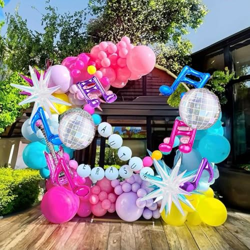11-Piece Music Theme Balloon Set - K-Pop Disco & Note Balloons