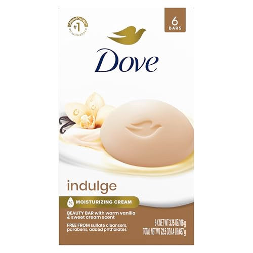 Dove Indulge Beauty Bar Soap - Warm Vanilla & Sweet Cream, 6 Count