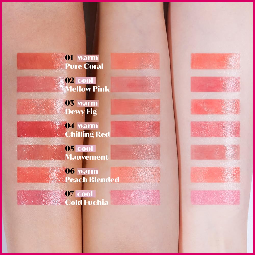 ETUDE Glow Fixing Tint #7 Cold Fuchsia - Non-Sticky Lip Stain | Moisturizing Glossy Shine for Dry Lips