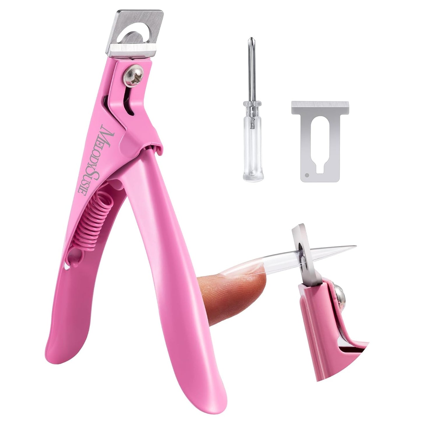 Acrylic Nail Clippers - Adjustable Stainless Steel Trimmer for Fake Nails | Manicure Tool in Plum