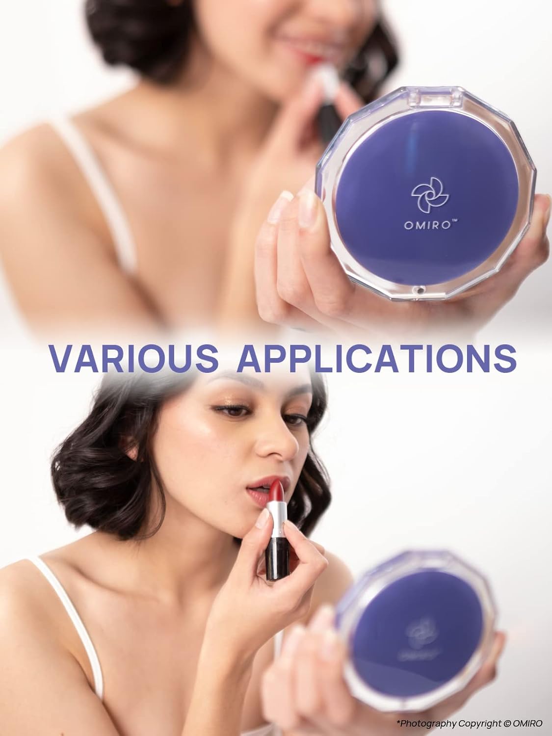 Compact Makeup Mirror with 1X/10X Magnification - Mini Folding Design for Purses | Color of the Year 2022 - Very Peri