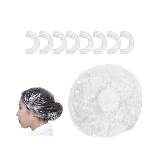 Disposable Shower Cap - Large Thick Clear Plastic Elastic Caps | Ideal for Home, Hotel, Hair Salon & Travel (One Size, 18 Count)
