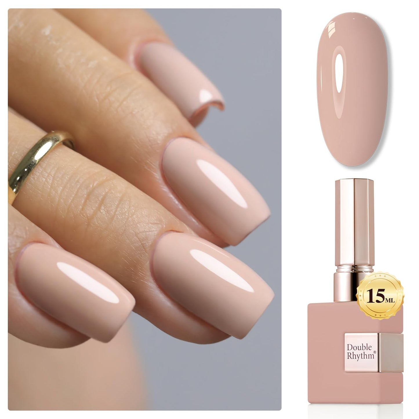 Gel Nail Polish - Double Rhythm 15ML Pearl White Soak Off for Art Manicure | DIY at Home