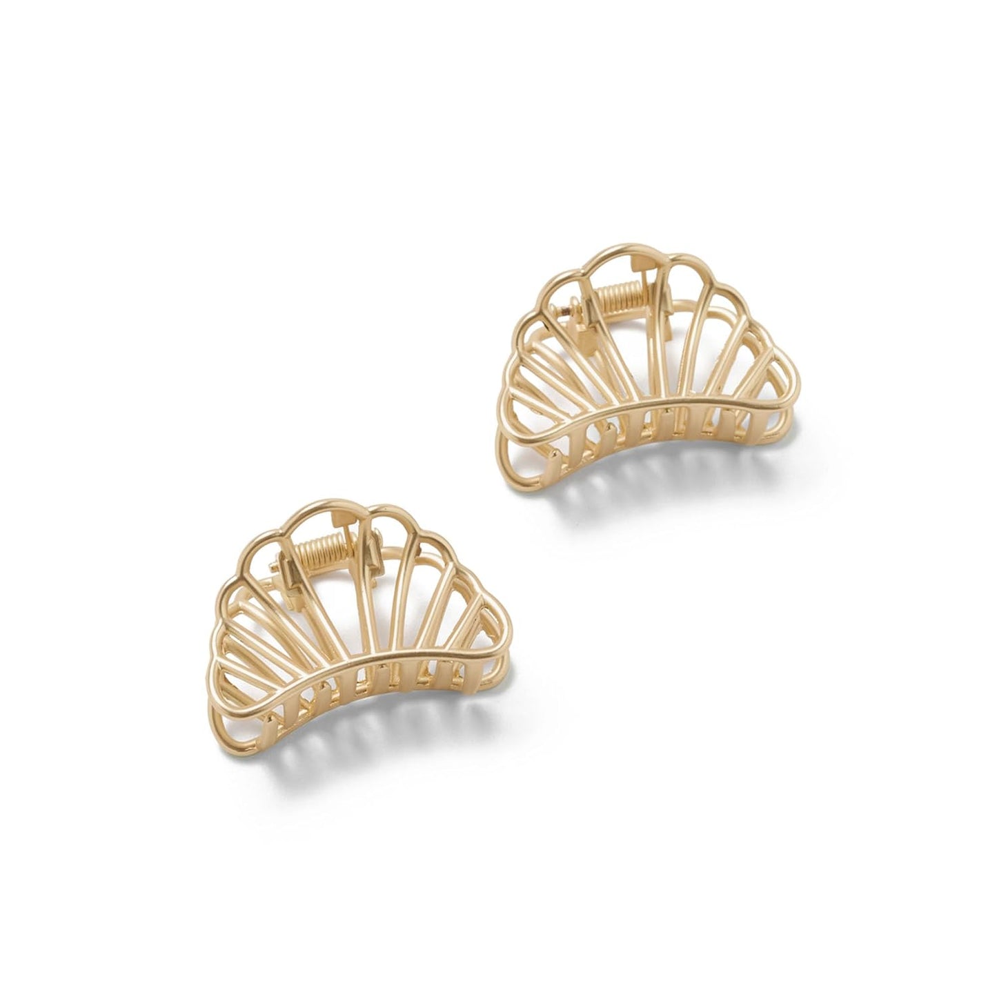 Gilded Mermaid Shell Claw Clips Set - Elegant Hair Accessories for All Hair Types