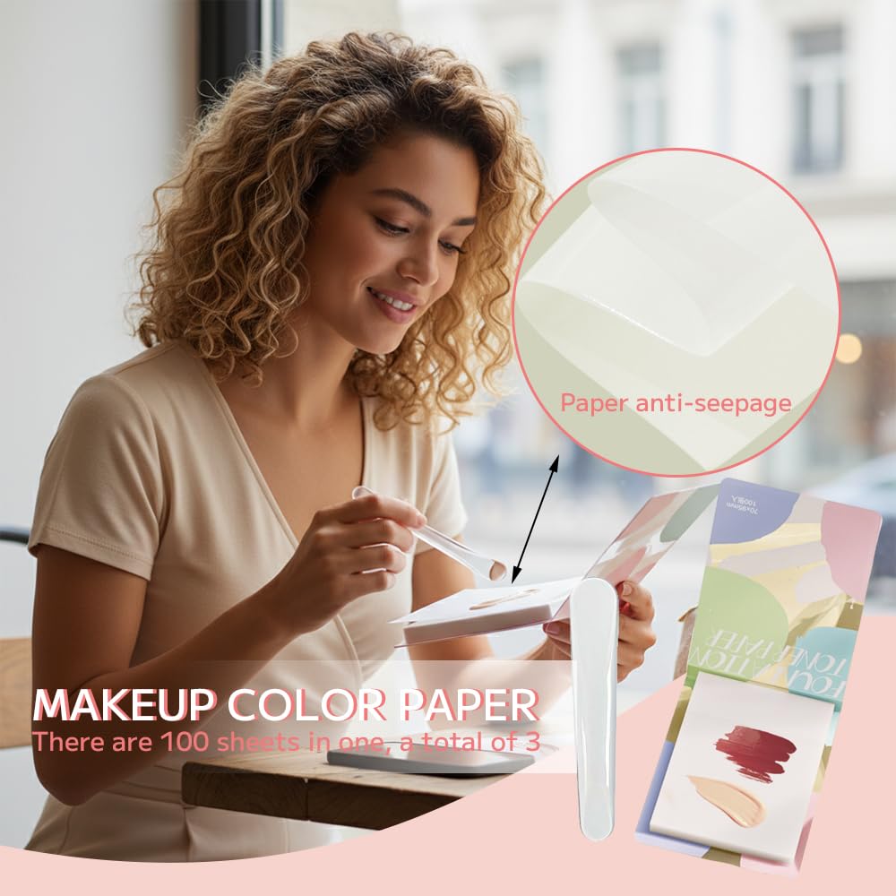 Liquid Paper Makeup Mixing Palette - 3PCS Disposable Wet Palette with Mixing Stick | 100 Sheets for Nail Art & Makeup