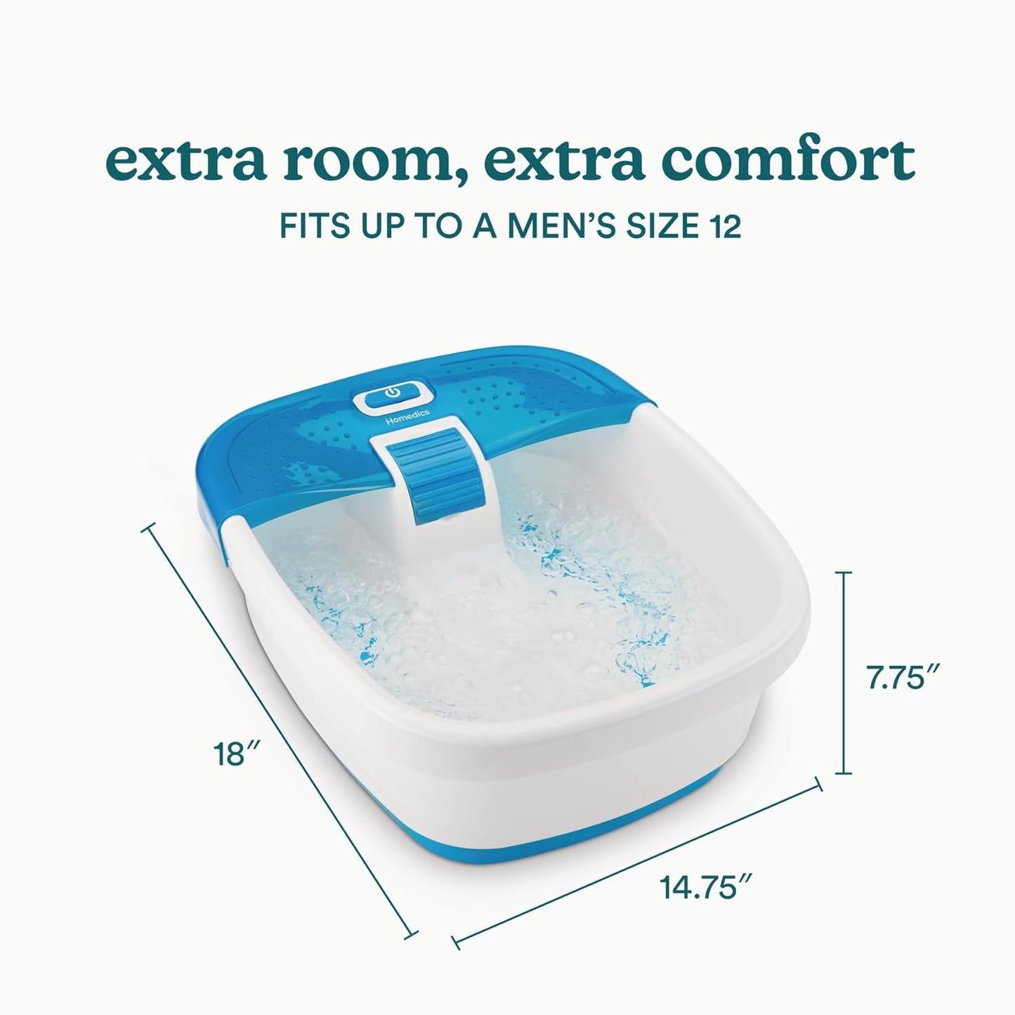 HoMedics Bubble Bliss Deluxe Foot Spa - Heat & Massaging Arch, 3 Acupressure Attachments | Soothes Tired Muscles