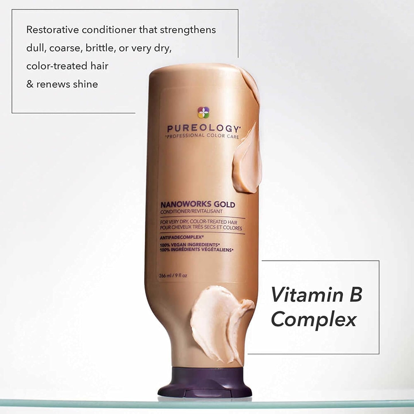 Pureology Nanoworks Gold Conditioner - Nourishing Formula for Very Dry, Color-Treated Hair | Sulfate-Free & Vegan