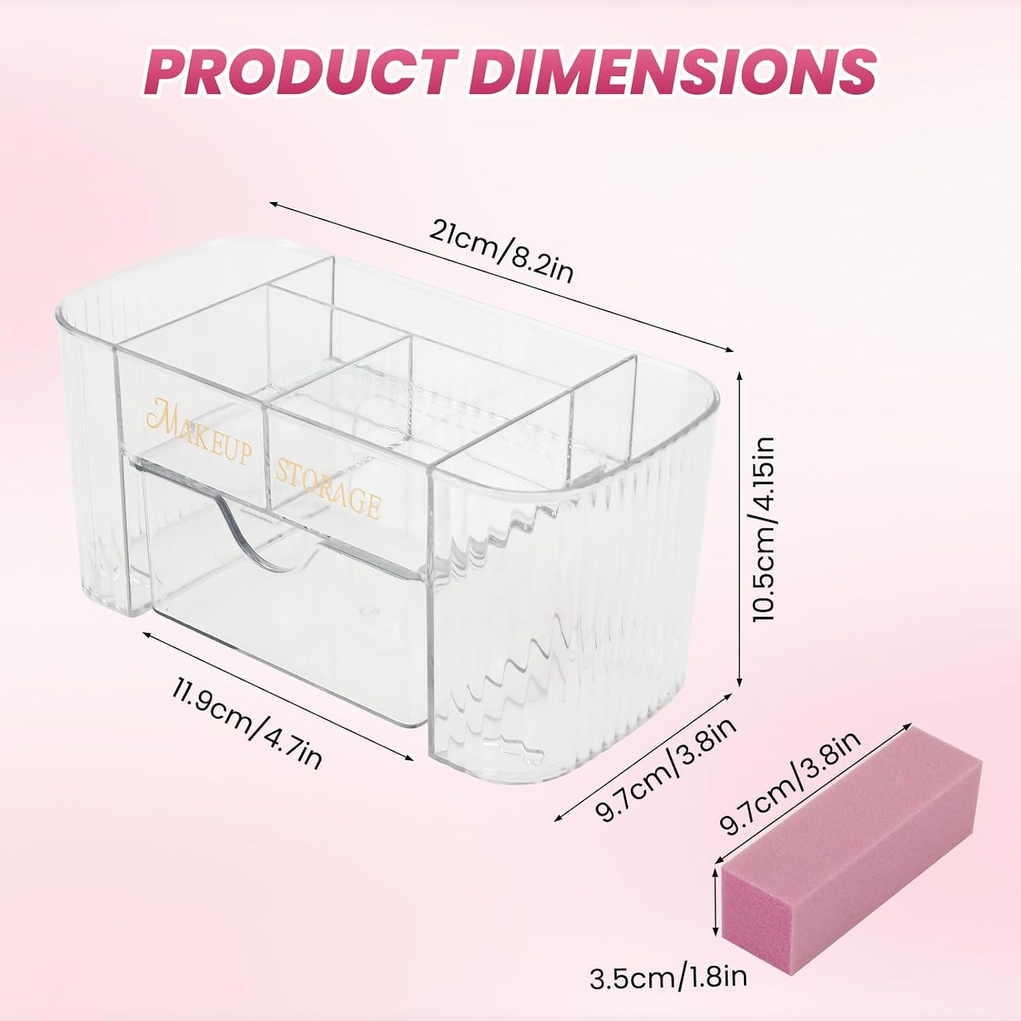 Clear Acrylic Nail Organizer - 6 Compartment Desktop Storage for Nail Art Tools & Makeup | Professional Beauty Vanity Solution