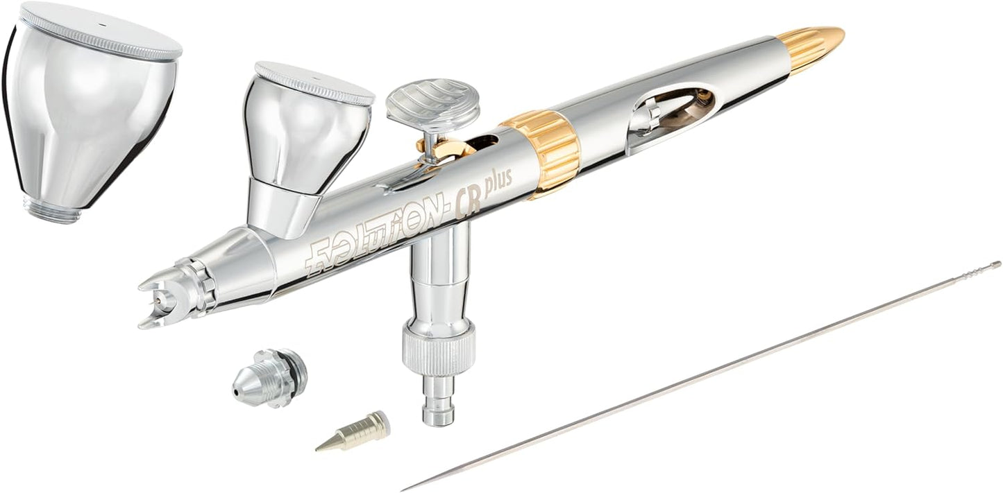 Harder & Steenbeck Airbrush | Evolution 2024 CRplus Dual Action Painting Set - German-Engineered, 0.28 & 0.45mm Nozzles, 2 + 5ml Cups